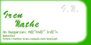 iren mathe business card